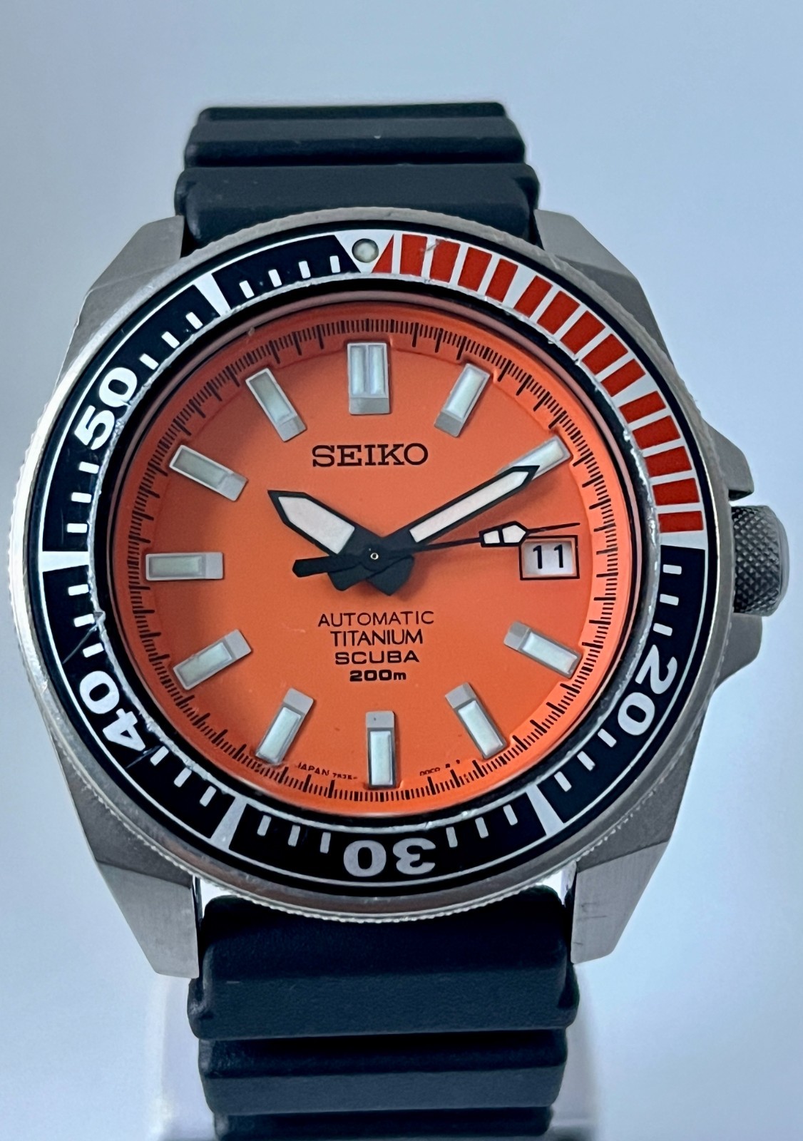 Seiko 7S25-00D0 Samurai SBDA005 Titanium Orange dial Men’s Watch – UK Seller