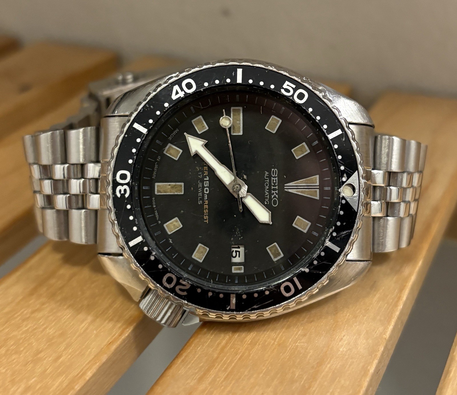 Seiko 7002 7009 Vintage Diver Watch Men 150m Y513 Quartz Conversion 42mm 1998