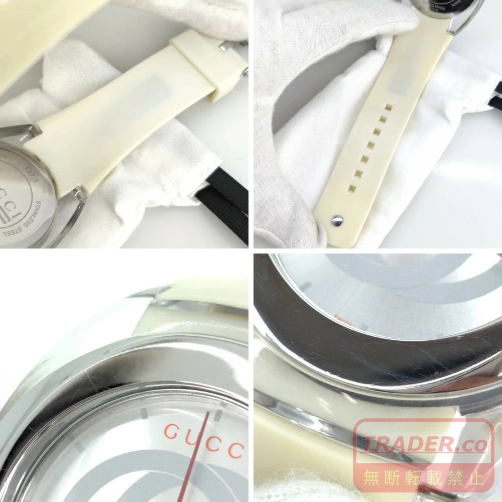 Used GUCCI Sync wristwatch silver white unisex quartz 137.1 YA137302 05w21317 Ta