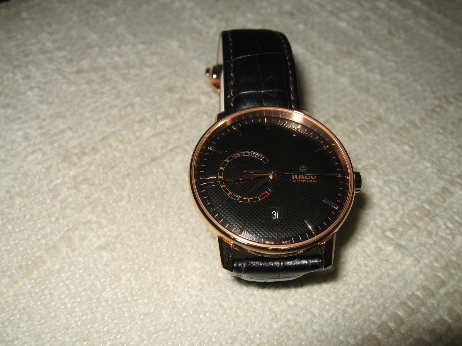 RADO Coupole Classic Automatic Power Reserve Black Dial Rose Gold 41mm Men Watch