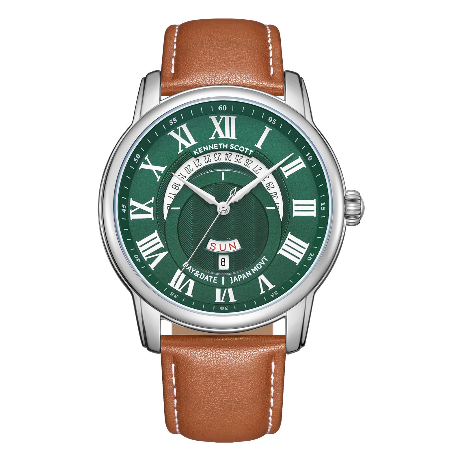 Kenneth Scott Men’s Analog Watch | Green Dial, 44mm, 30 m (3 ATM)