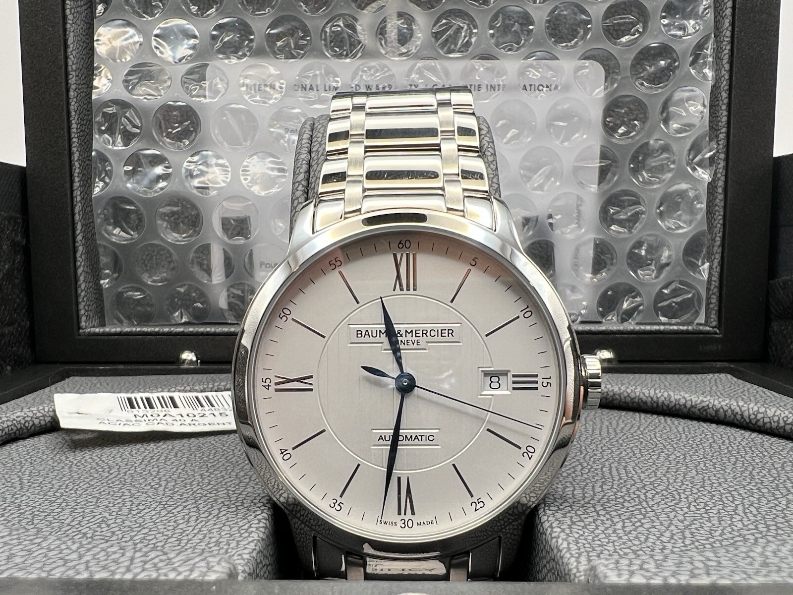 Baume & Mercier Classima MOA10215 Swiss Automatic 40mm Mens Watch Box & Card-NEW