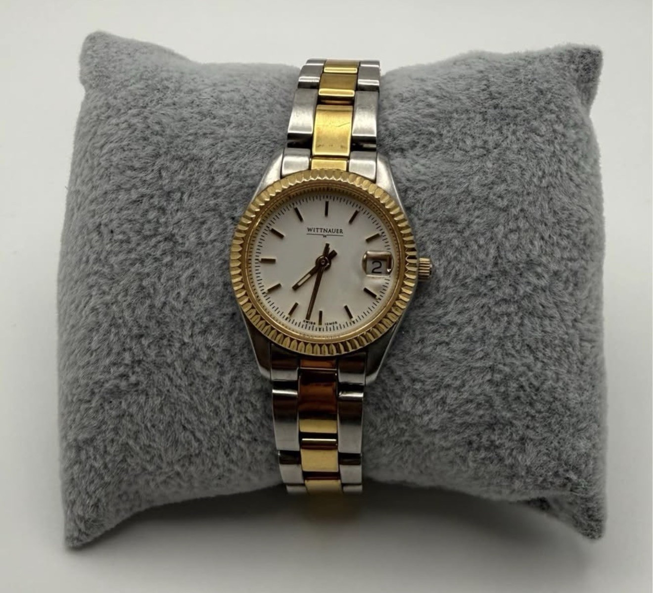 Wittnauer Womens Quartz Two-Tone SS Bracelet White Dial Date 30m 28-31.9mm