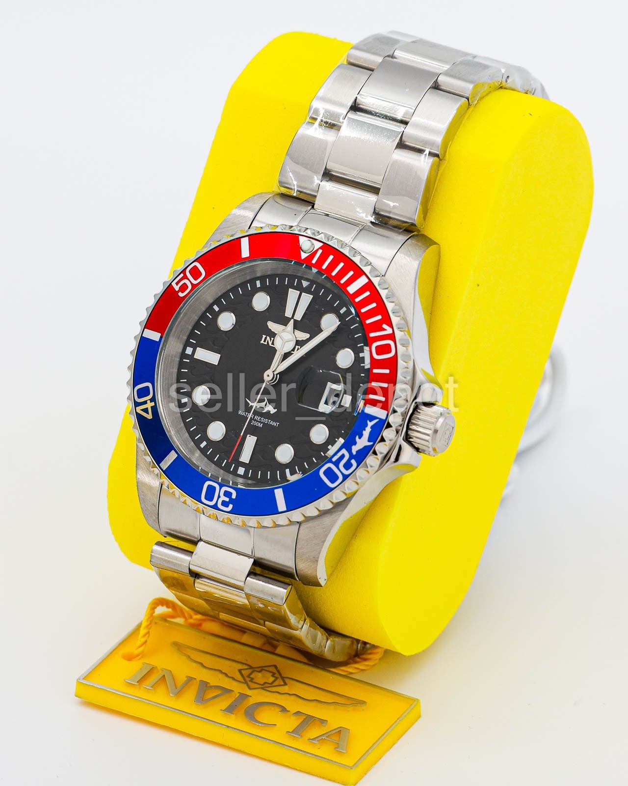 Invicta 50832 Pro Diver Men’s Quartz Watch 42mm Black Dial Pepsi Bezel NEW