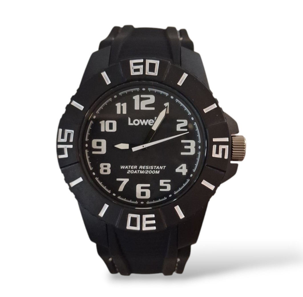 Lowell Abyss Diver Sub 20 ATM 200m Plastic & Silicone Men’s Watch Black