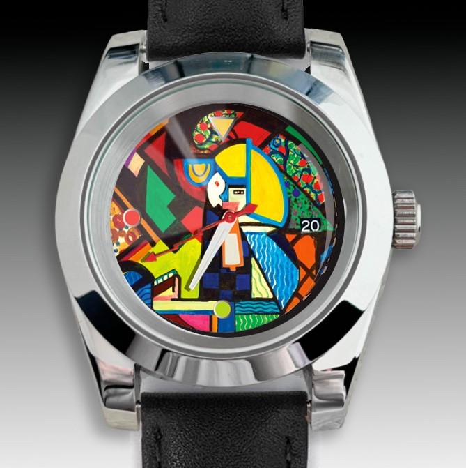 Custom Modern Art Watch – Automatic – Handmade Artistic Timepiece