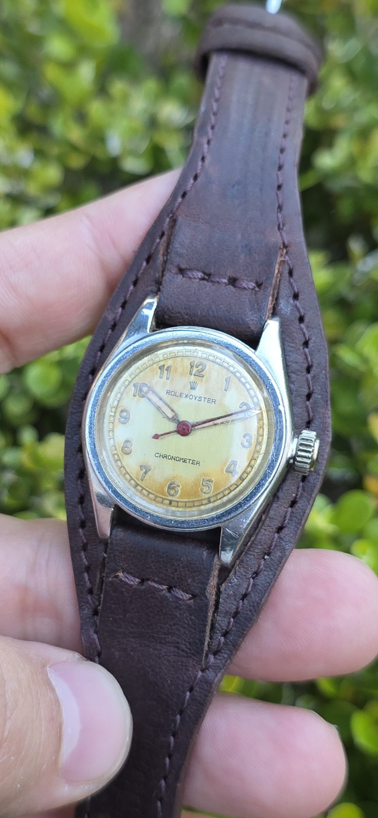Vintage ROLEX Oyster Chronometer Ref 2595 Military 29mm Patina Dial Manual Watch