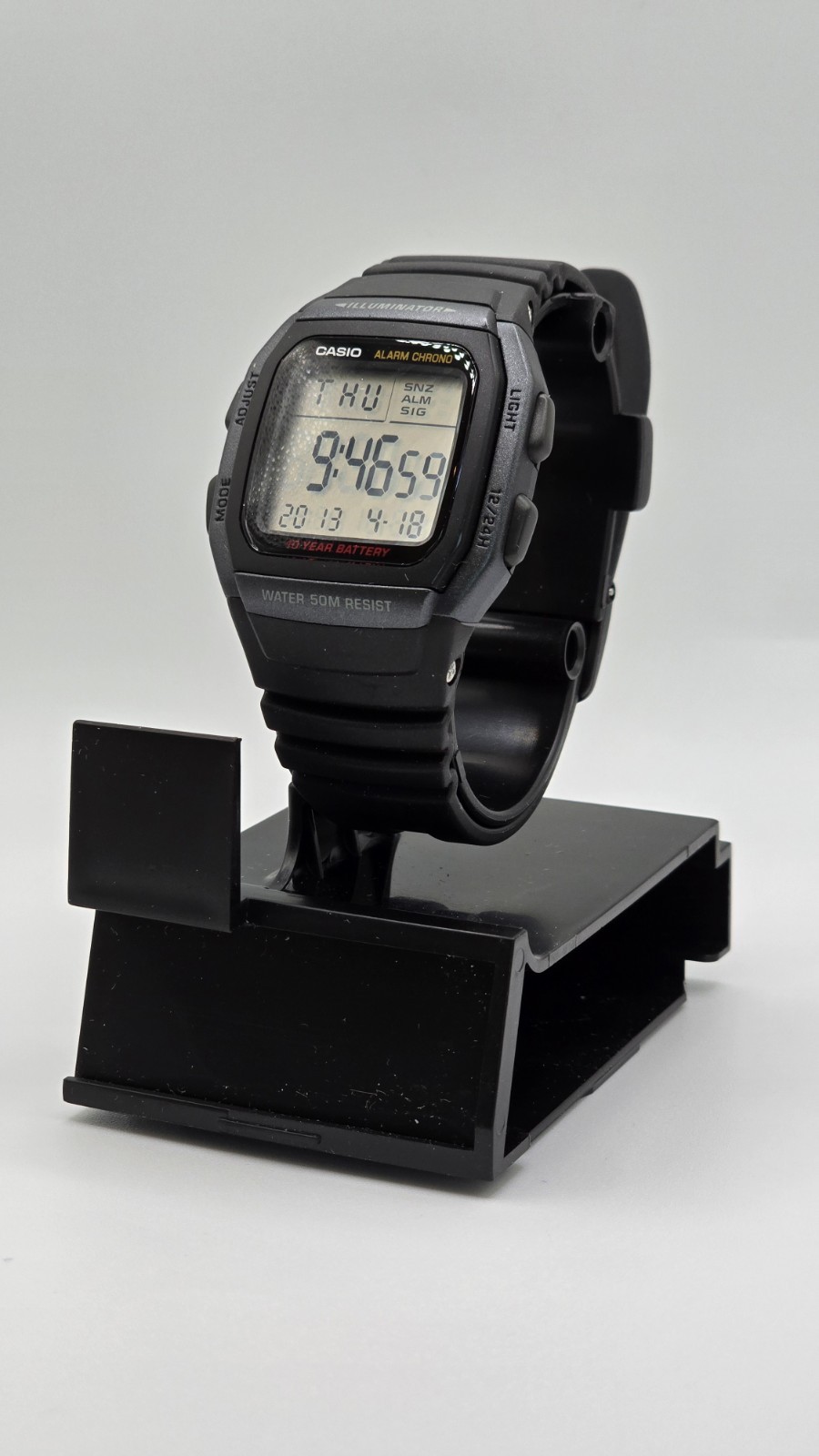 Casio W96H-1BV, 50 Meter WR Chronograph Watch, Alarm, 10 Year Battery, Date,