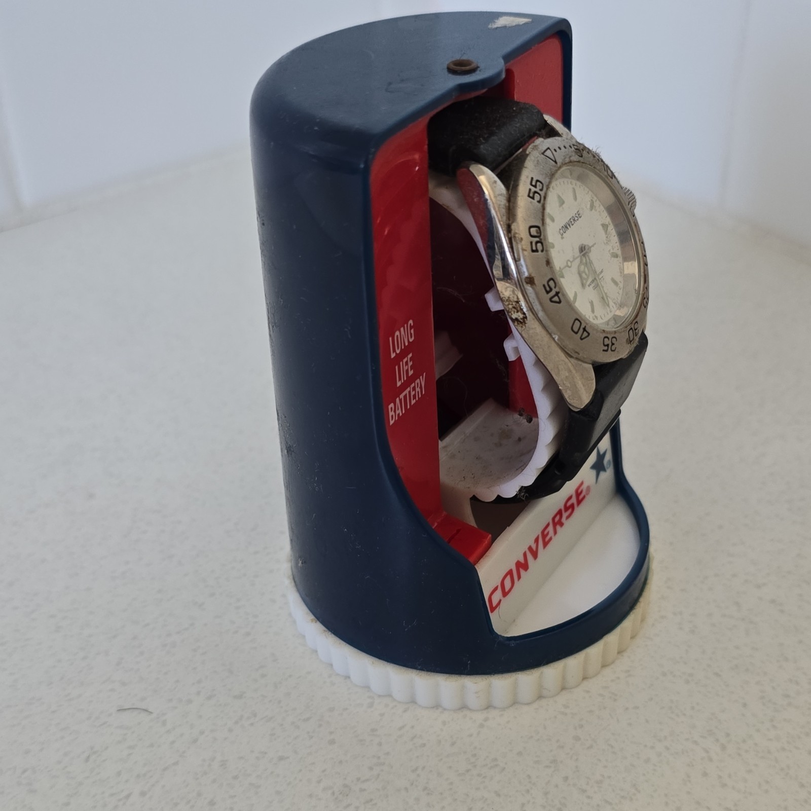 Converse Quartz Analog Water-Resistant White Dial Black Rubber Strap w/ Box