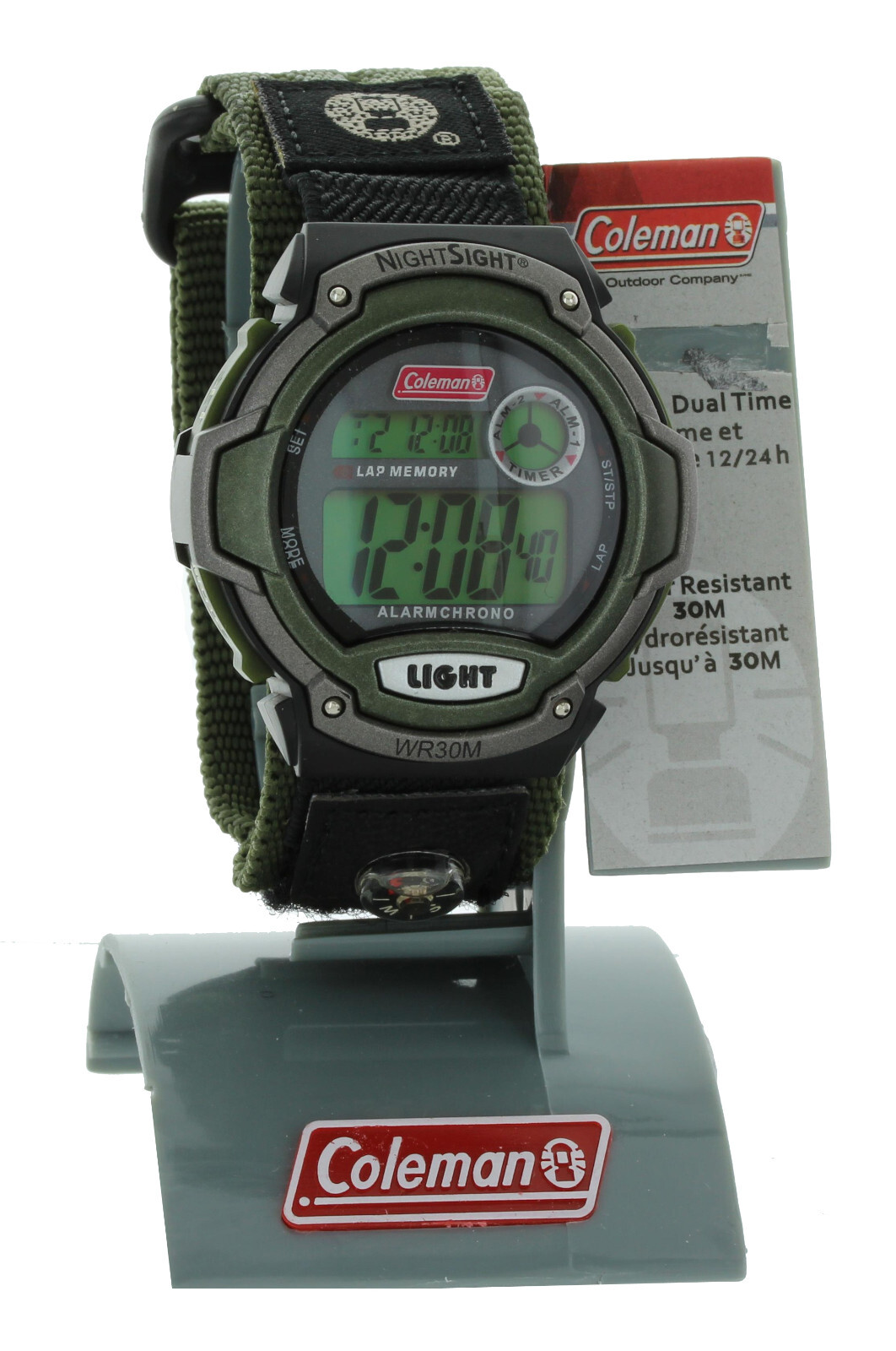 Coleman Men’s 40819 Digital Dual Time Sport Watch water resistant 12/24 H