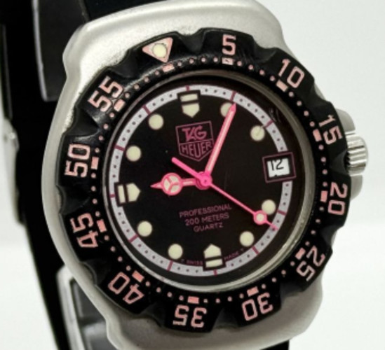 [EXC+5] TAG HEUER Formula 1 WA1217 Quartz Black Pink Dial Women’s Watch JAPAN