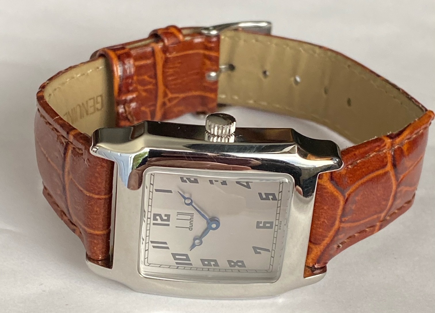 DUNHILL Men’s Rectangular by Cartier C: 1990. 28mm/39mm