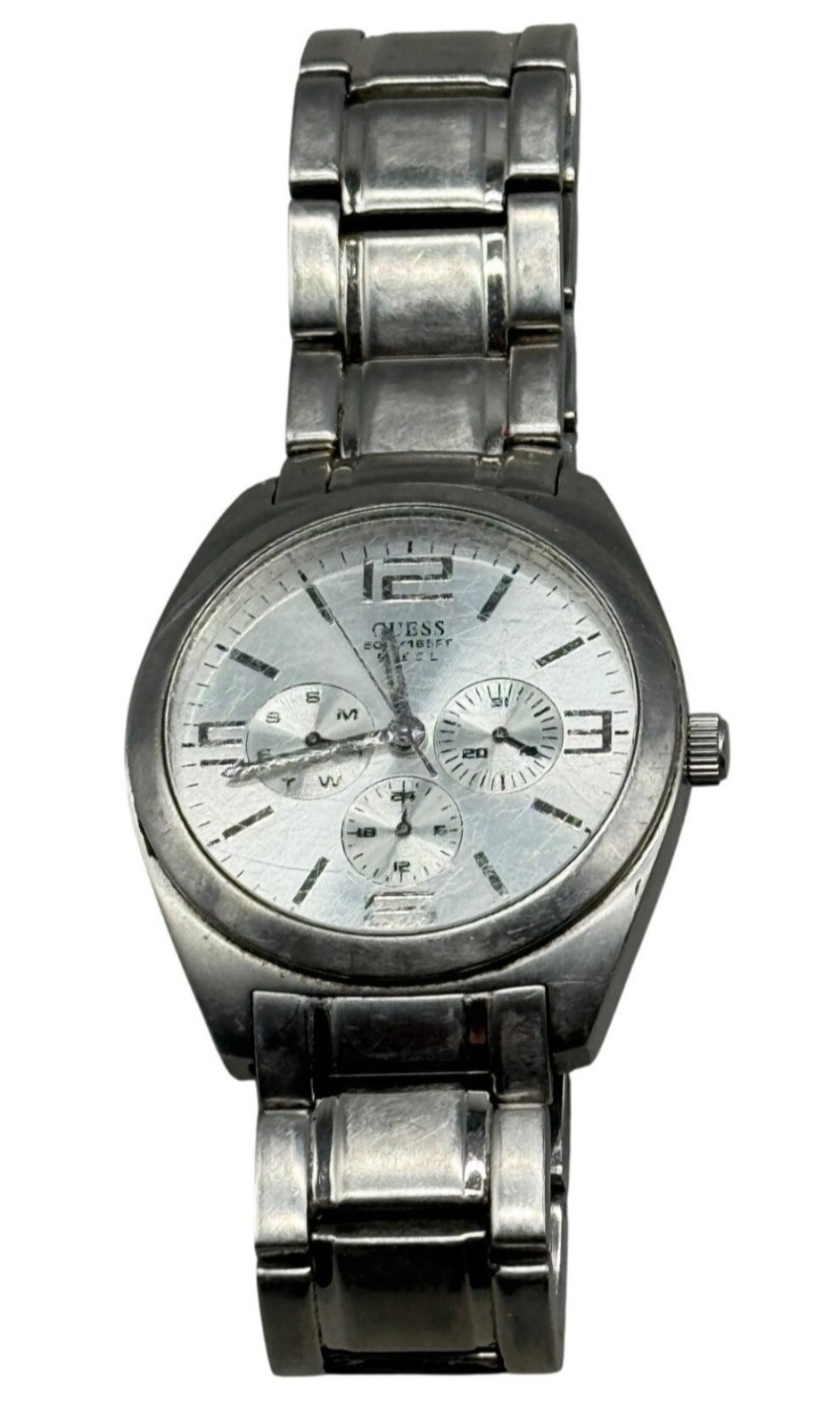 guess steel men’s watch 50 meters 165 feet water resistant made in Japan READ