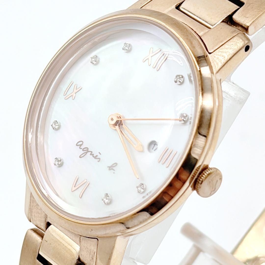 agnes b Shell Dial Pink Gold 29mm with Date Excellent Condition Operational Wome