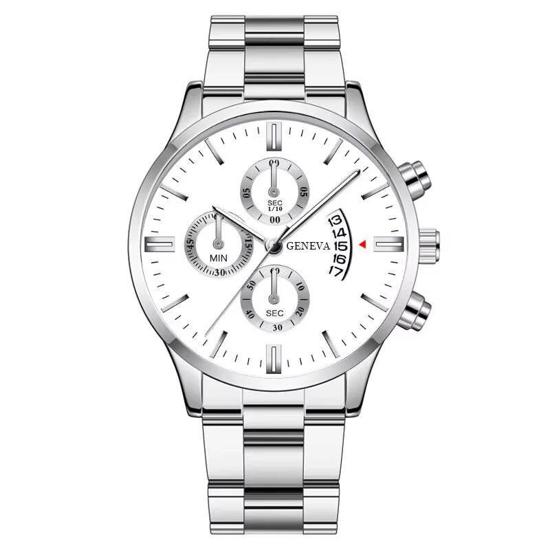 Luxury Men’s Gold Stainless Steel Quartz Watch with Calendar Feature