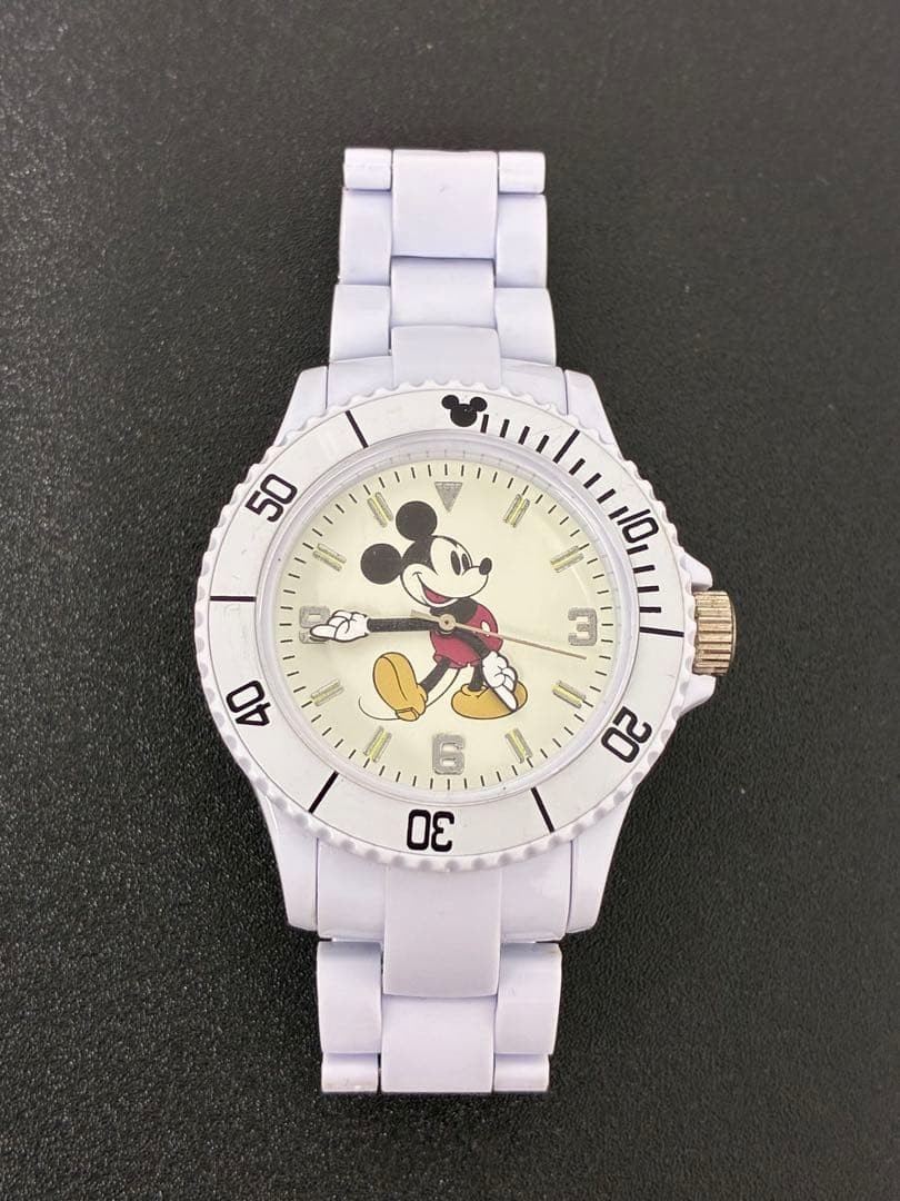 Disney Mickey Mouse White Quartz Watch Working No Box