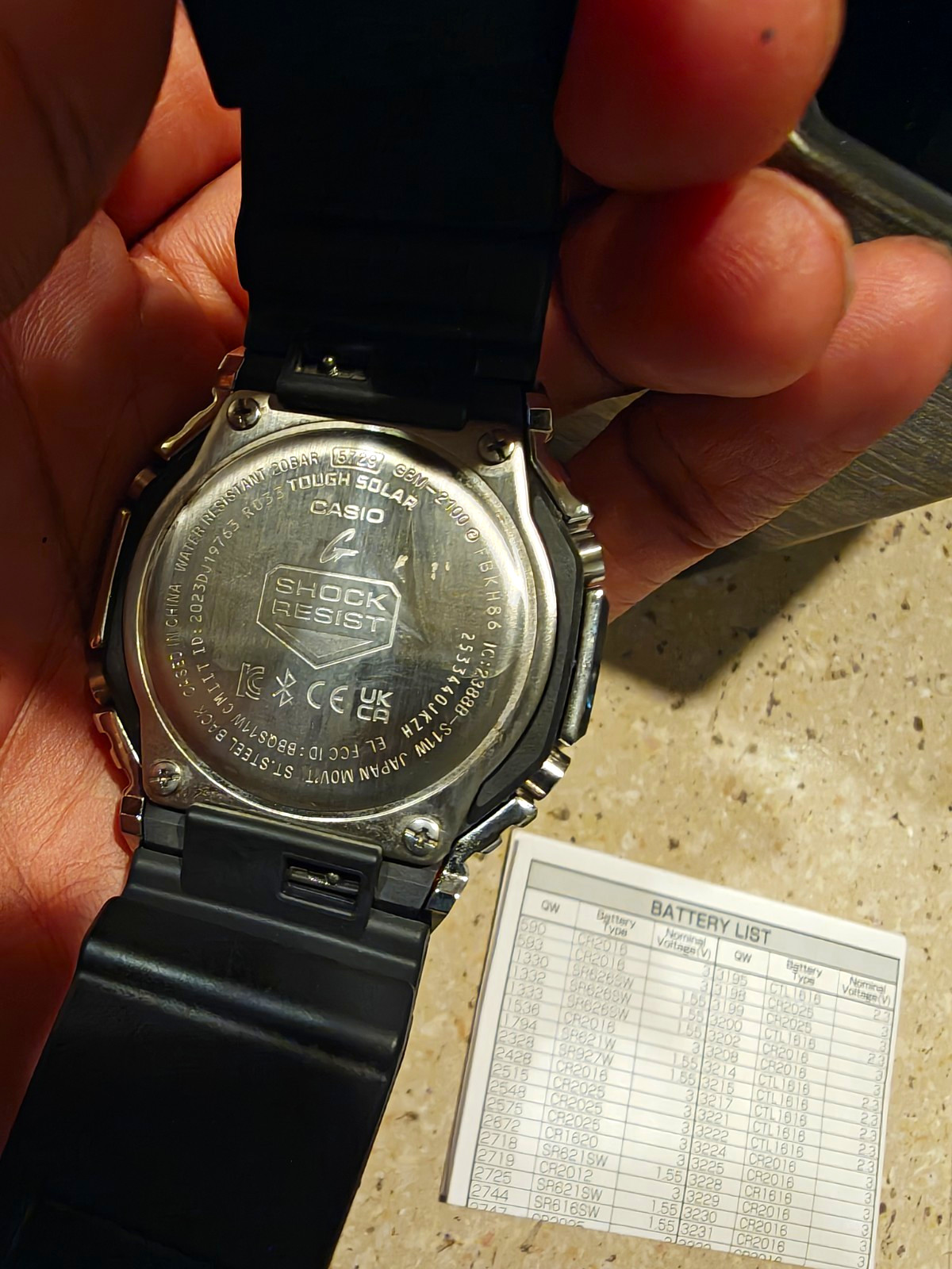 Casio G-SHOCK GBM-2100 Tough Solar Bluetooth 200m Silver/Black Box Papers