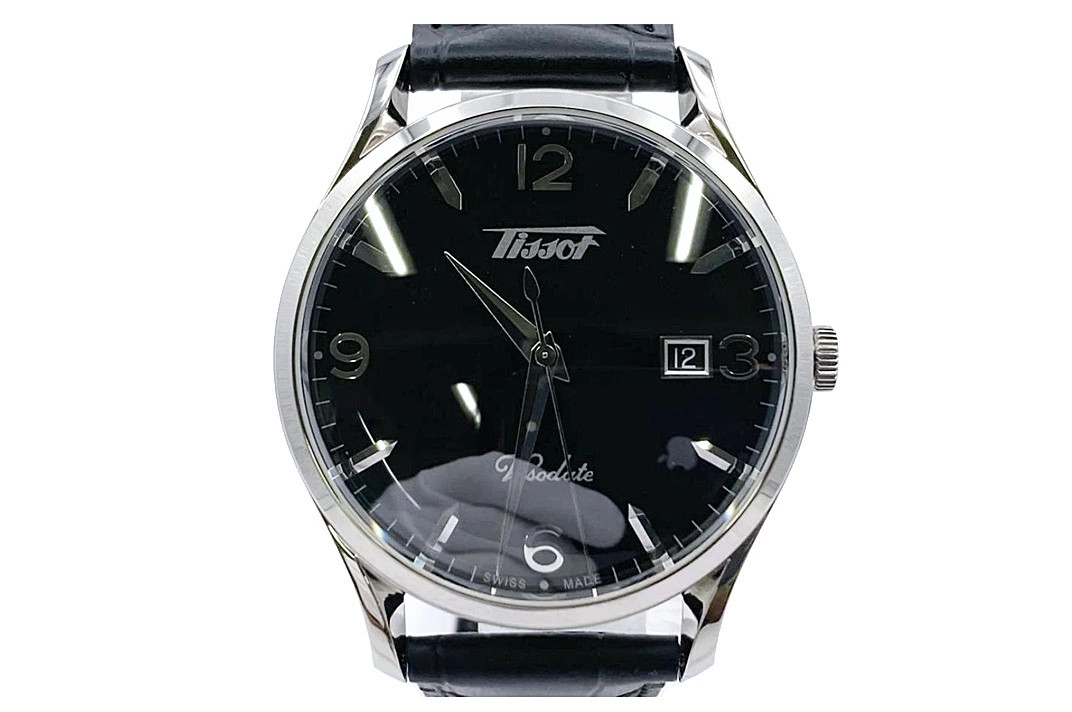TISSOT Heritage Visodate Quartz Watch Black Dial 39mm 20cm Papers Box Mint