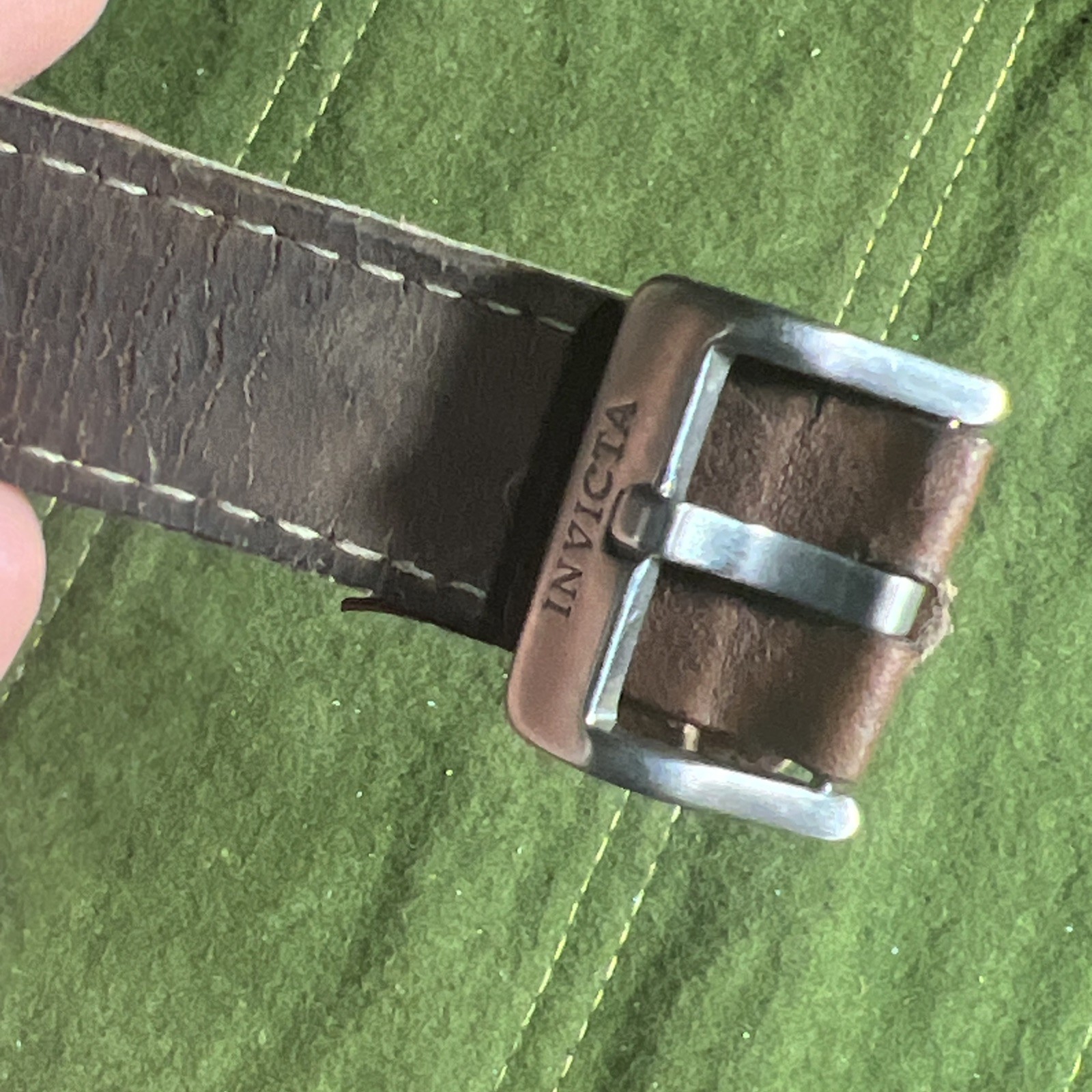 I FORCE Invicta 22182 Men Watch gray Face W/ original Leather Band/Day date RUNS