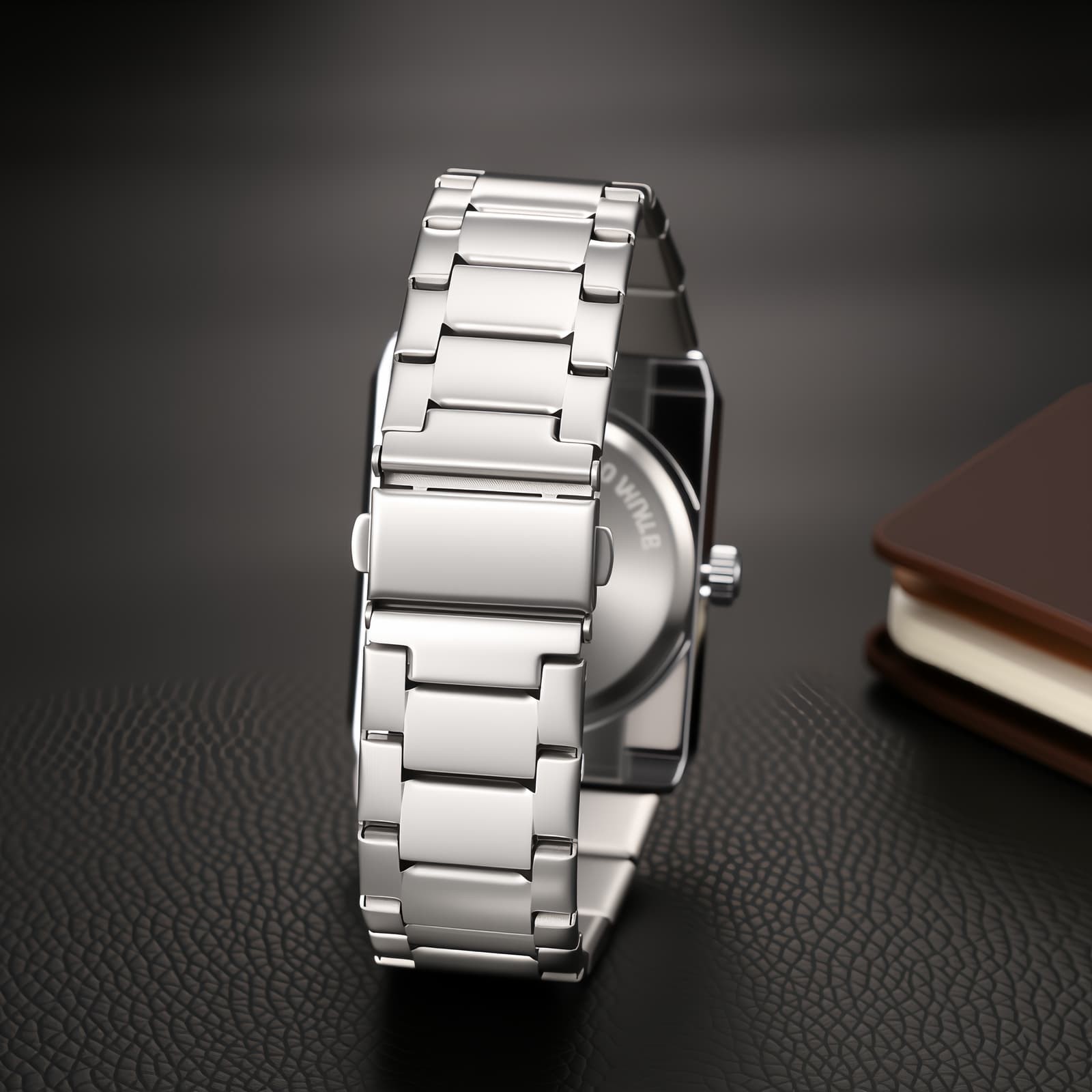 Men’s Y2K Square Handless Dial Adjustable Stainless Steel Strap Band Wrist Watch