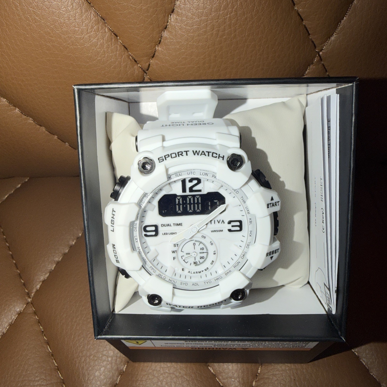 Activa Vextron By Invicta 52mm Black Ops Men’s Digital Watch White ACW1637-005