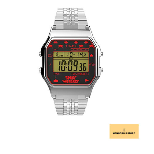 Timex T80 x Space Invaders 34mm Watch Silver Stainless Steel Bracelet