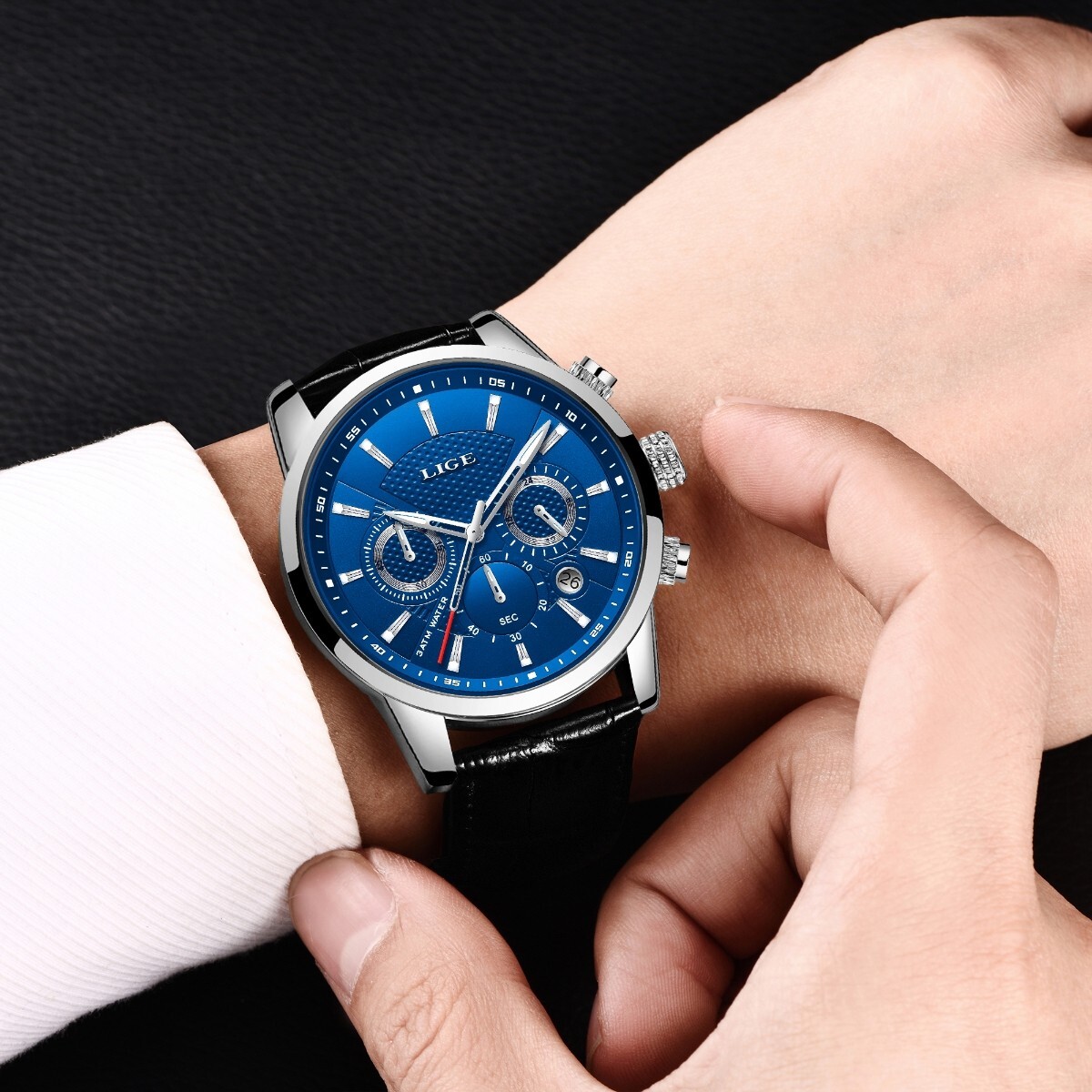 Men Women Watch Multifunction Luminous Date Display Quartz Movement Waterproof