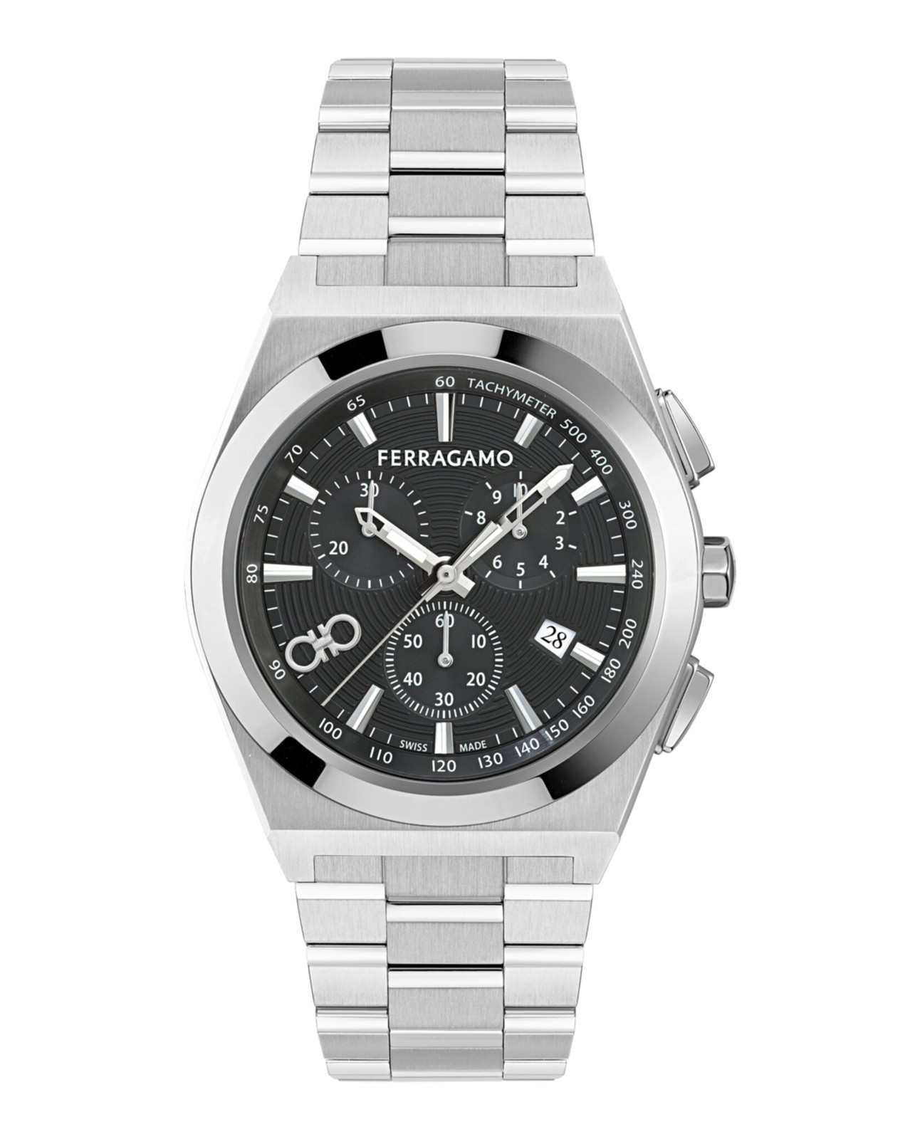 Ferragamo Mens Stainless Steel 42mm Bracelet Fashion Watch
