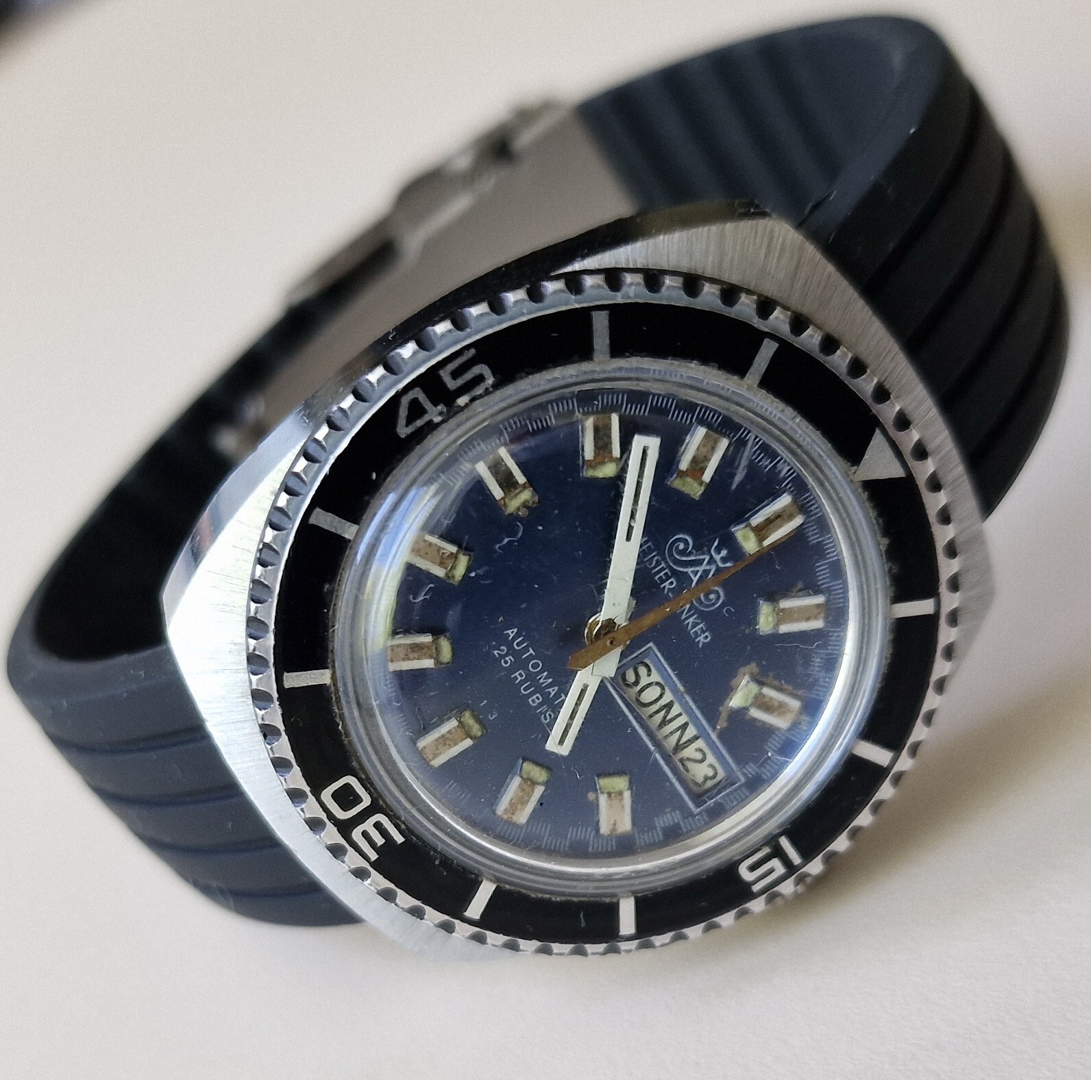 Vintage MEISTER ANKER DIVER Automatic Day/Date FB226 German Made From 70’s