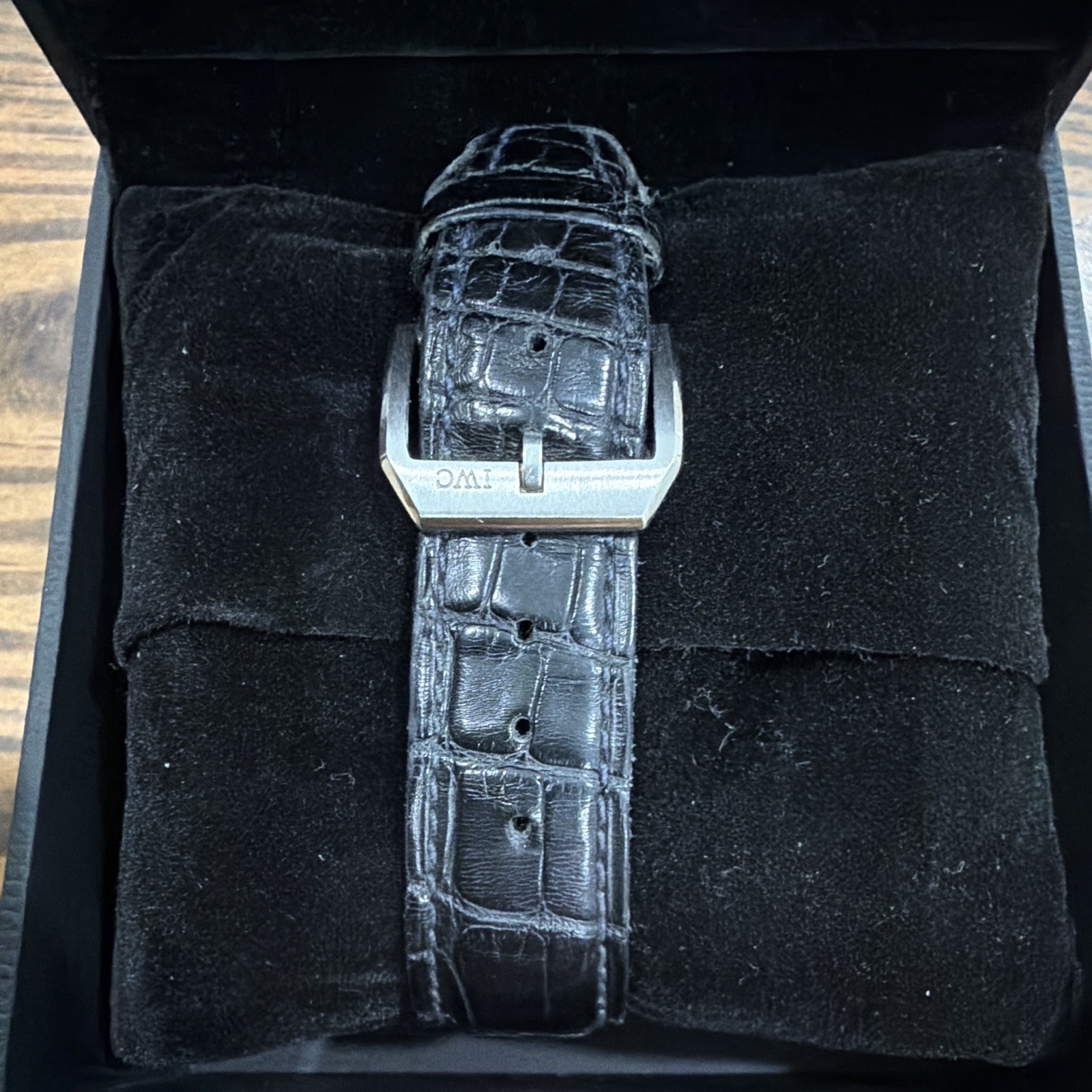 IWC Portugieser Chronograph Automatic White Dial Black Leather Strap w/ Box