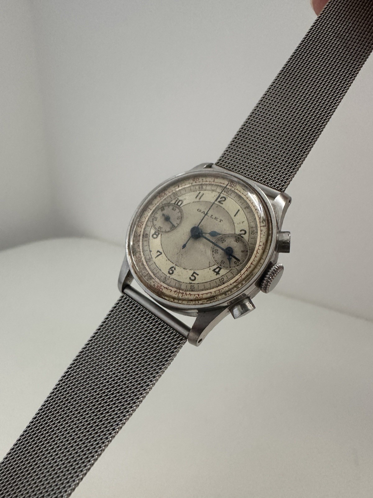 1940s Gallet Chronograph With a Decimal Scale And Bicolor Dial For Repair
