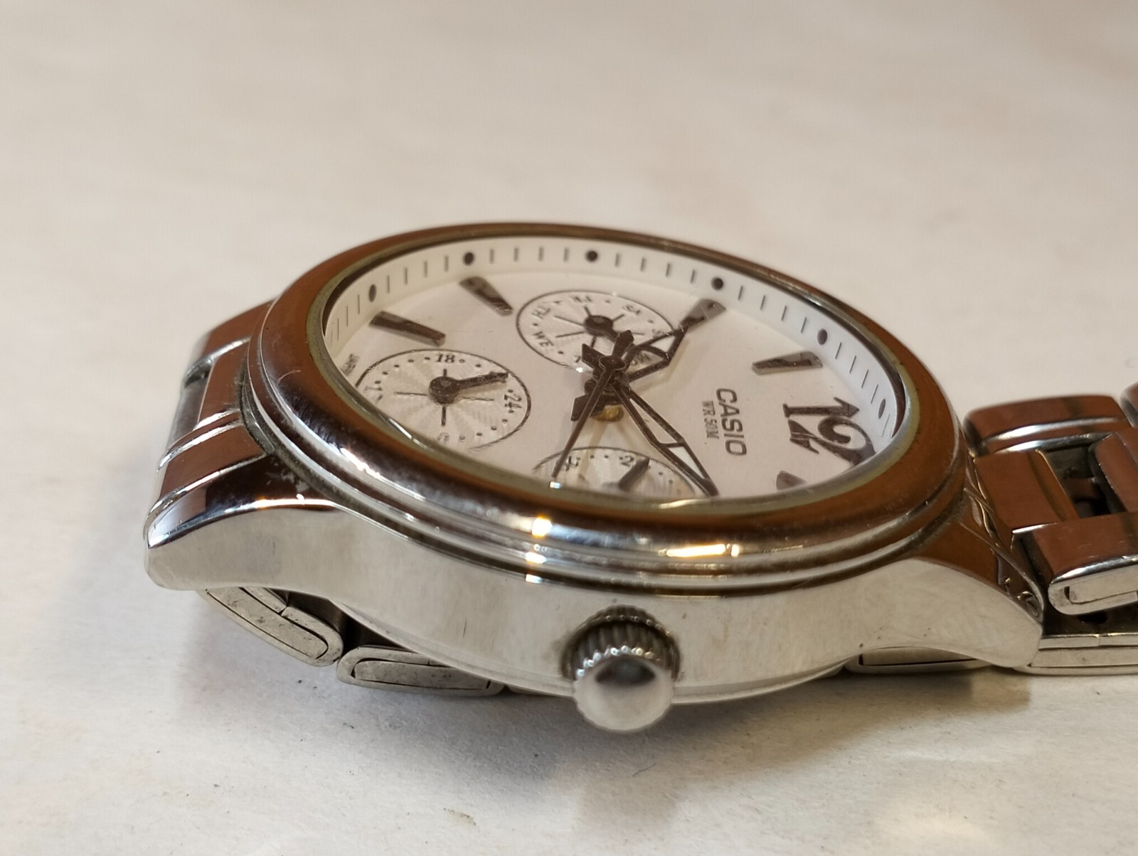 MULTIFUNCTION QUARTZ WHITE DIAL LTP-2085 JAPAN WOMEN’S FULL WORK ALL ORG.