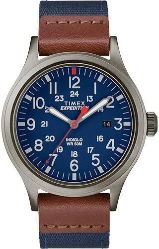 Timex Expedition Scout 40mm Men’s Watch TW4B14100 Indiglo Date Blue Fabric New