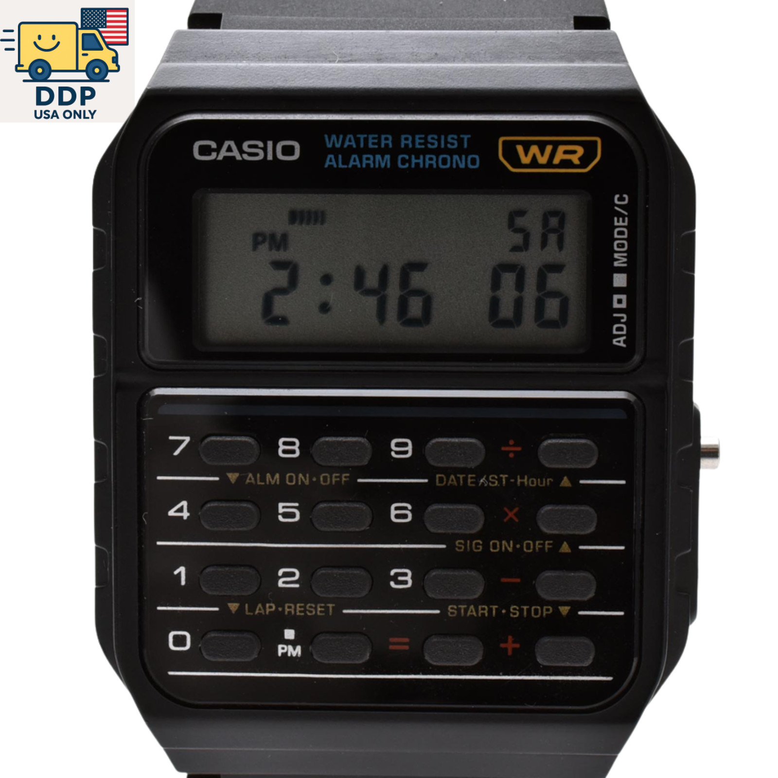 Casio CA-53W Databank Calculator Digital Quartz Watch Black [Near Mint]