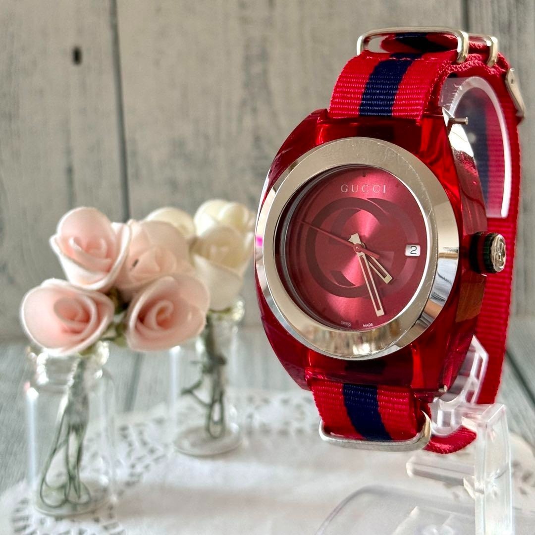 GUCCI 137.1 SYNC Watch in Red Rare Used