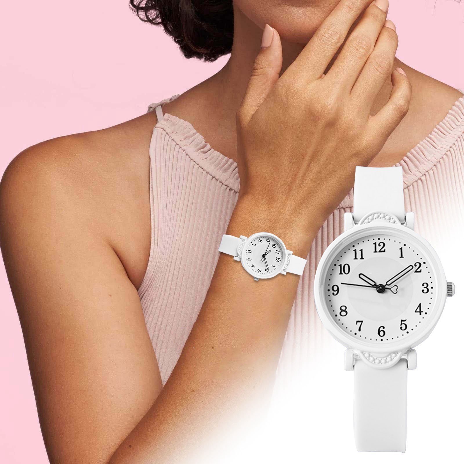 1PC Watch Easy To Read Dial Precise Second Hand Timing Silicone Strap For Both
