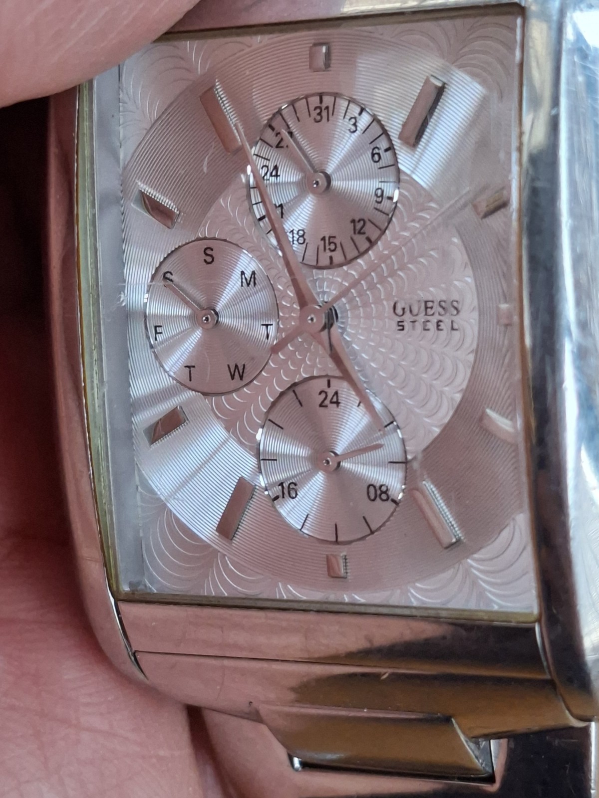 GUESS STEEL rectangle multifunction men’s watch