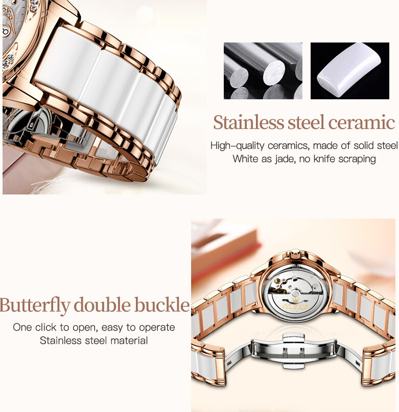 OLEVS Waterproof Luminous Diamonds Dials Automatic Mechanical Watch Women’s