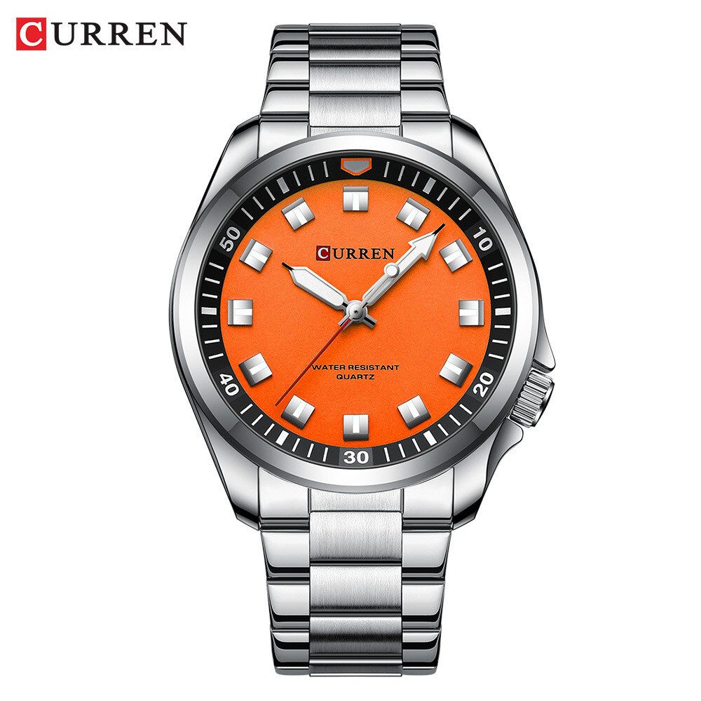 CURREN Men Quartz Watch Stainless Steel Luminous Wristwatch Male Sport Watches