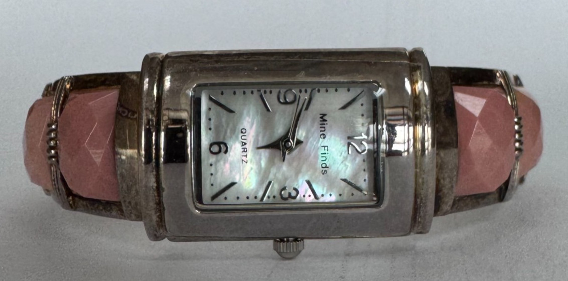 Jay King DTR Mine Sterling Silver Ladies Finds Pink Opal Bangle Watch [026GRS]