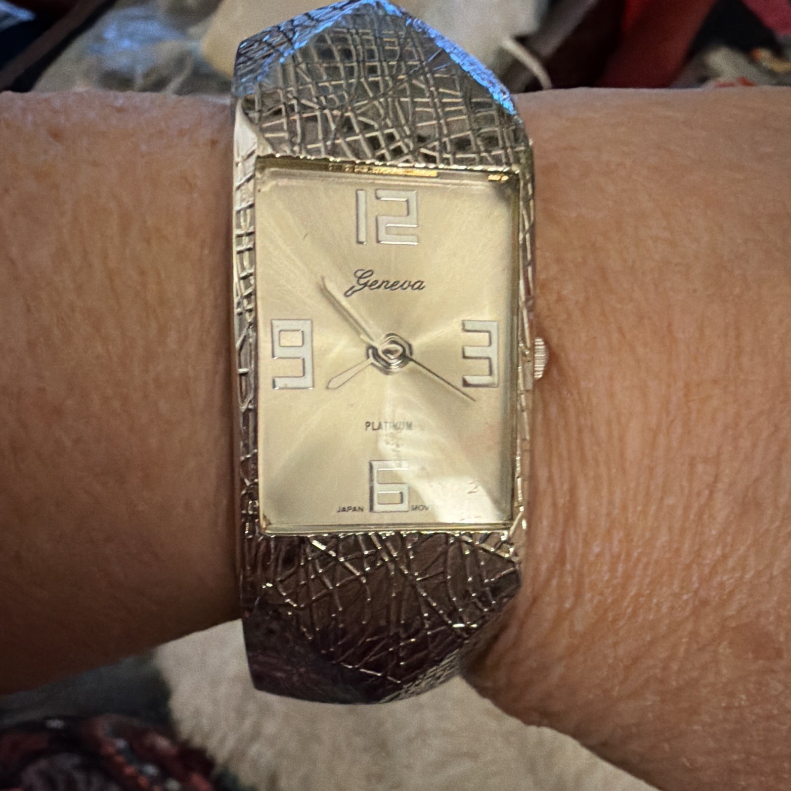 Geneva Silver Bangle Watch