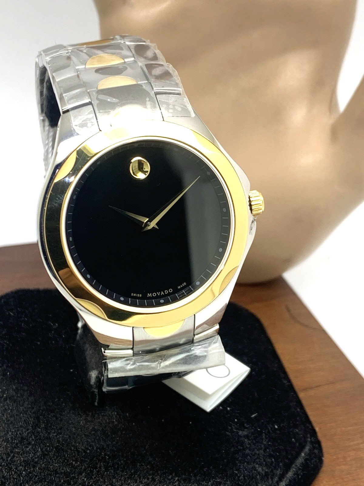 Movado Men’s Watch 0606906 Luno Black Dial Swiss Quartz Two Tone Steel 40mm