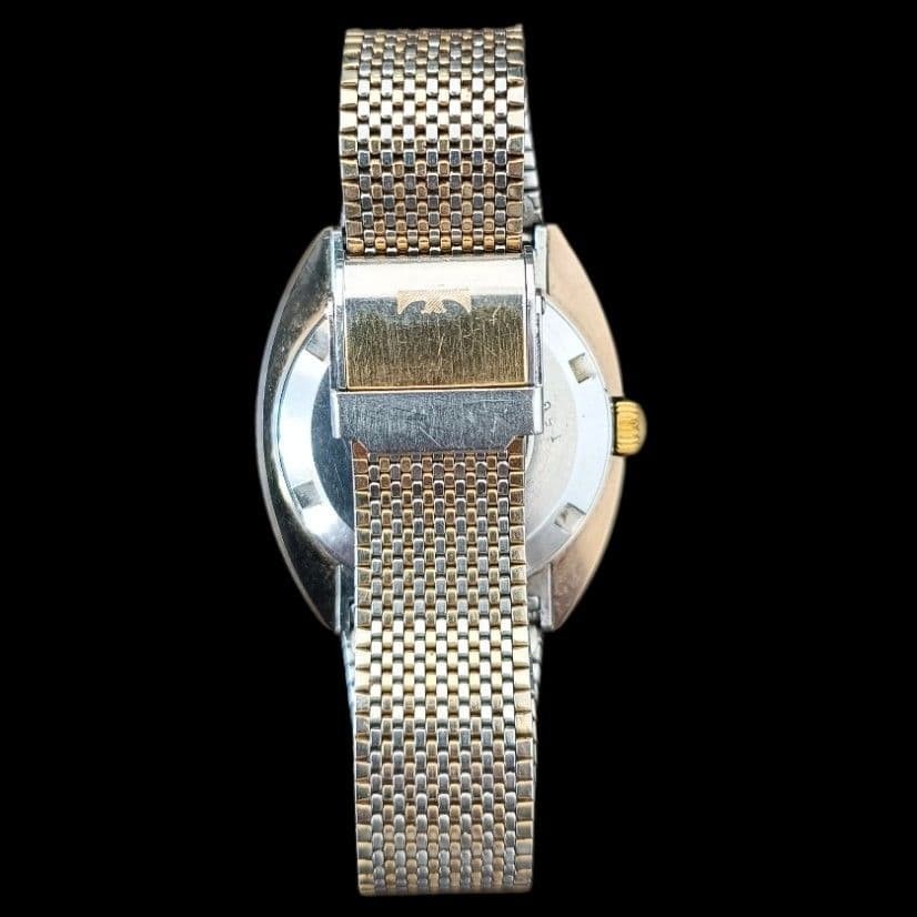 Technos Borazon Tiger Eye Men’s Watch 70’s 5 Vertical Cut Glass Authentic