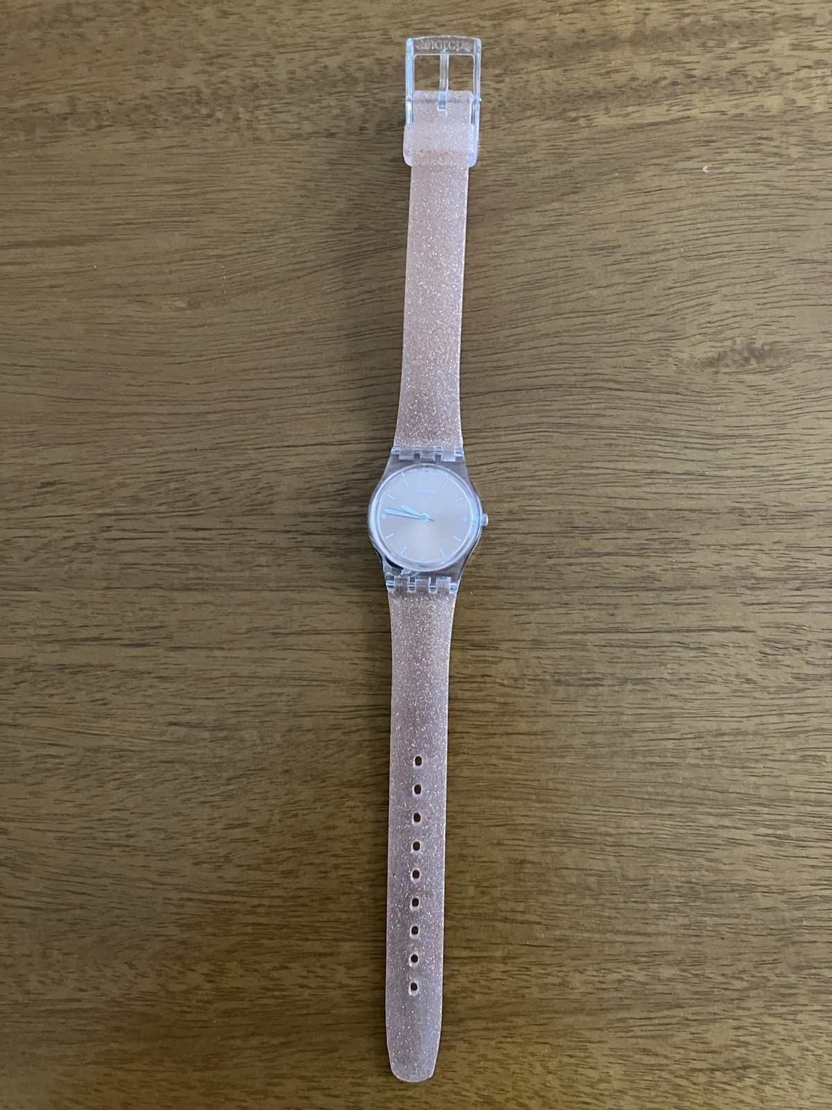 Swatch Ladies watch Pink Glitter 1” Wide Strap