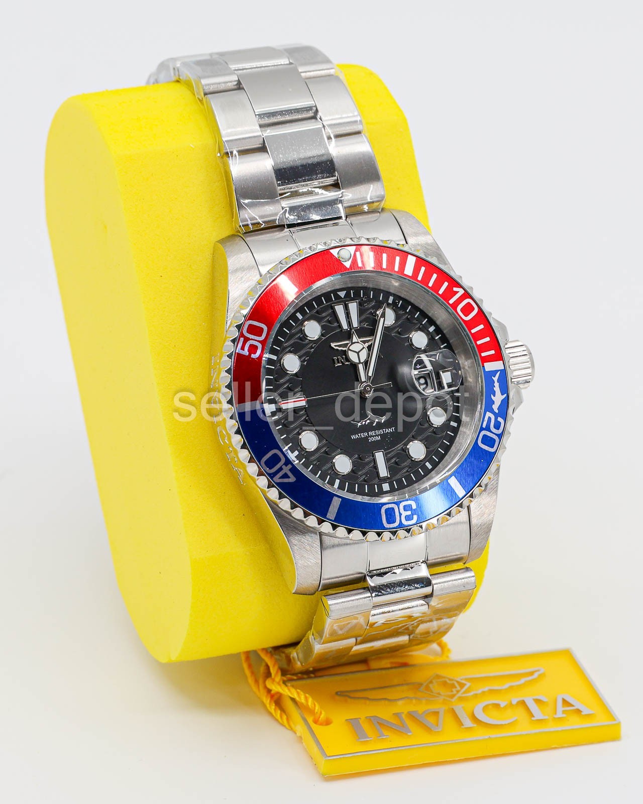 Invicta 50832 Pro Diver Men’s Quartz Watch 42mm Black Dial Pepsi Bezel NEW