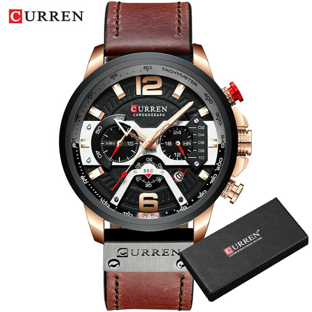 CURREN Men Quartz Watch Brand Chronograph Wristwatch Male Strap Calendar Watches