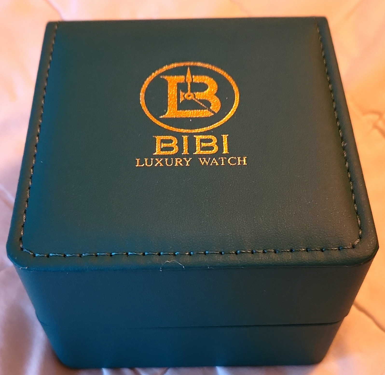 BIBI Luxury Quartz Analog Watch Black Dial Date 50m Metal Bracelet Box/Manual