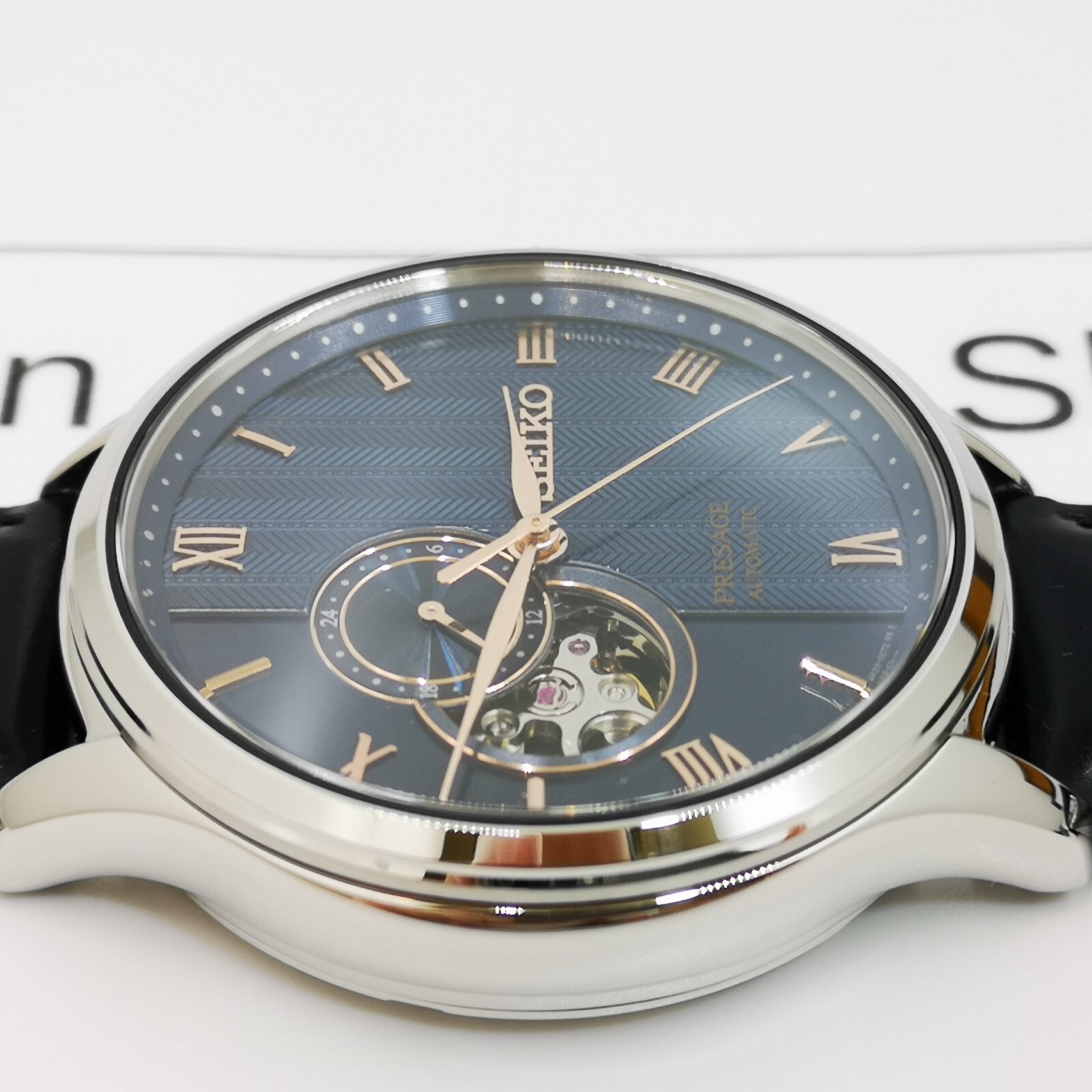 SEIKO PRESAGE Basic SARY187 Blue Automatic See-through Back Men Watch New in Box