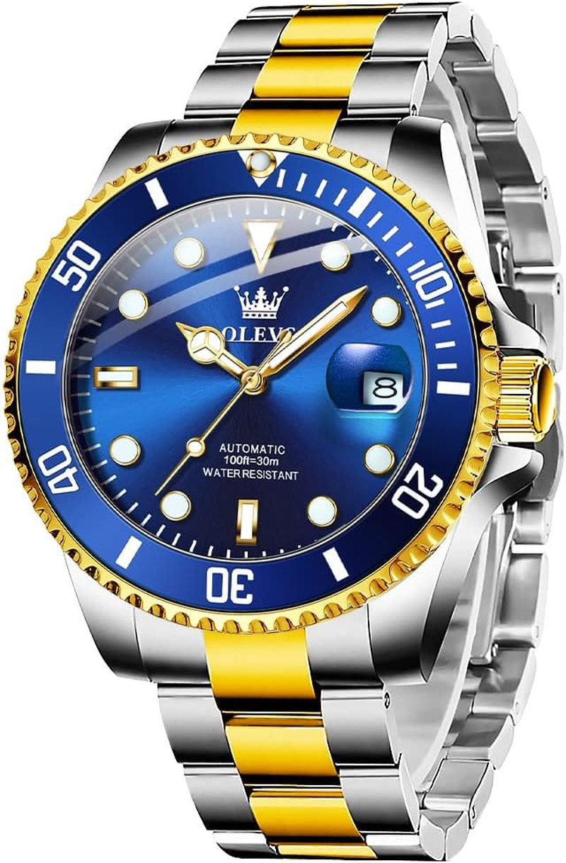 Men’s Waterproof Automatic Watch with Luminous Large Face & Calendar Date