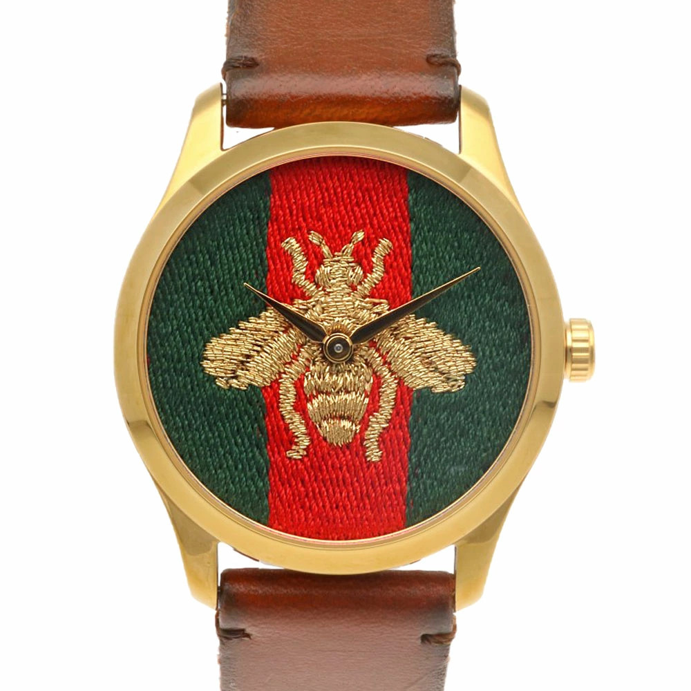 Gucci Timeless Bee Watch 126.4 Quartz Men’s Used Brown Green Red
